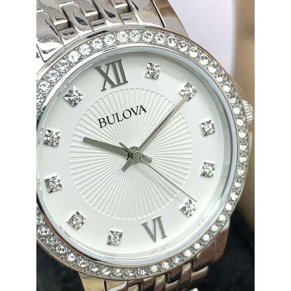 Bulova Women's Watch 96L297 Quartz Crystals Silver Dial Stainless Steel 32mm - Picture 12 of 13
